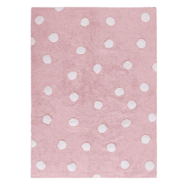 Polka Dot Rosa Pinka matto lastenhuoneeseen sisustusliike Portiikki