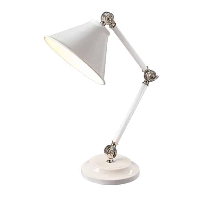 Valkoinen taittuva pöytälamppu, taittuva pöytälamppu, valkoinen pöytälamppu