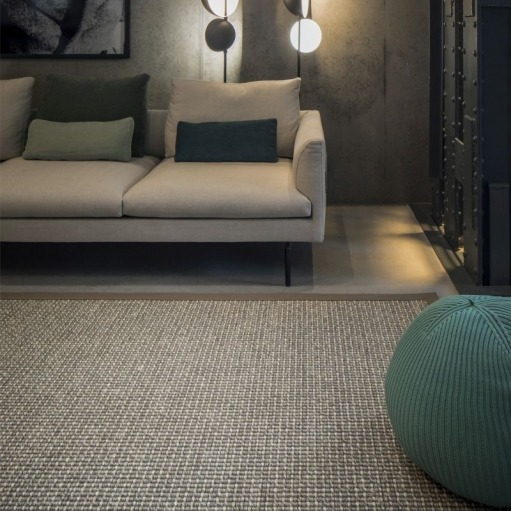 Tasibel Kalahari villa-sisalmatto, 25 % villa ja 75 % sisal, 4 väriä, kantattu irtomatto, kokolattiamatto